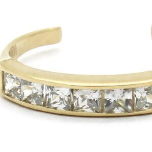 14K Yellow Gold Adjustable Channel-Set Toe Ring with Princess CZ